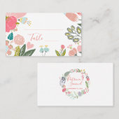 Pastel kleurrijke wilde bloemen weide krans bruilo plaatskaartje (Voorkant / Achterkant)