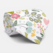 Pastel kleurrijke wilde bloemen zomer weide patroo stropdas (Opgerold)