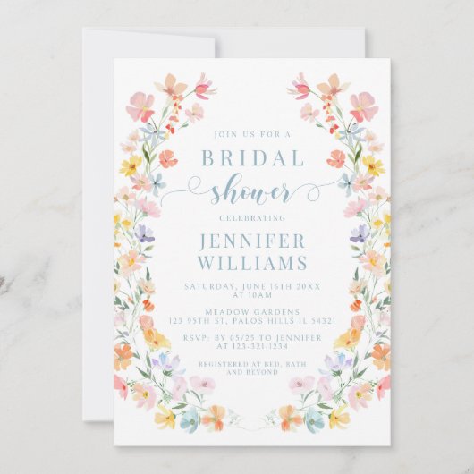 Pastel Kleurrijke Wildflower Boho Vrijgezellenfees Kaart (Voorkant)