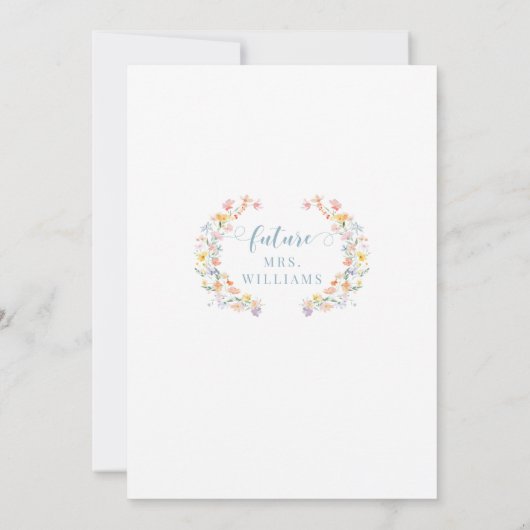 Pastel Kleurrijke Wildflower Boho Vrijgezellenfees Kaart (Achterkant)