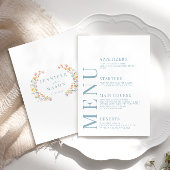 Pastel Kleurrijke Wildflowers Wedding Menu Kaarten