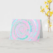 Pastel kleurstofpatroon roze Aqua Mint Groen Kaart (Gele Bloem)