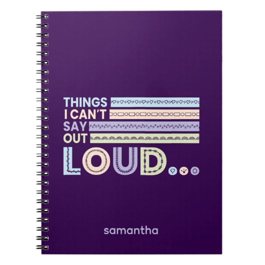 Pastel kleurt dingen die ik niet hardop kan zeggen notitieboek (Voorkant)