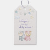 Pastel Knuffels Cute Baby Shower Monogram Cadeaulabel (Voorkant)