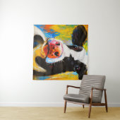 Pastel Koe Portret Modern Schilderen Wandkleed (In Situ (horizontaal))