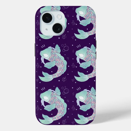 Pastel Koi Vis | Whimsicale Volks Kunst Onderwater Case-Mate iPhone Case (Achterkant)