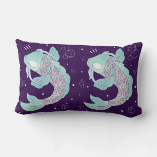 Pastel Koi Vis   Whimsicale Volks Kunst Onderwater Kussen