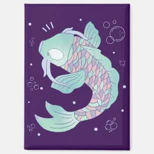 Pastel Koi Vis   Whimsicale Volks Kunst Onderwater Magneet