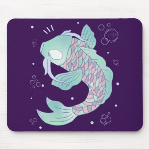 Pastel Koi Vis Whimsicale Volks Kunst Onderwater Muismat