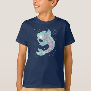 Pastel Koi Vis   Whimsicale Volks Kunst Onderwater T-shirt