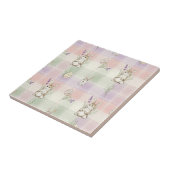 Pastel Konijn Ei Gingham Lente Patroon Tegeltje (Zijkant)
