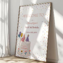 Pastel Konijn Gezamenlijke Verjaardag voor Zus Bro