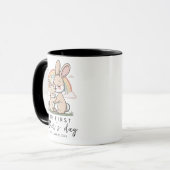 Pastel Konijn Moeder Baby Eerste Moederdag Liefde Mok (Voorkant links)