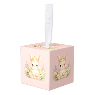 Pastel Konijn Wilde Bloem Illustratie voor een Mag Decoratie
