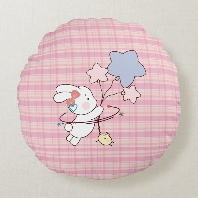 Pastel Konijn Worp Kussen (Voorkant)