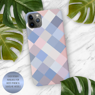 Pastel Koraal Blush Roze Violet Blauw Pixel Art iPhone 11Pro Max Hoesje