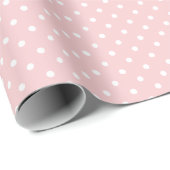 Pastel Koraal en Witte Kleine Stippen Cadeaupapier (Rol Hoek)