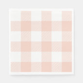 Pastel Koraal Gingham Strepen Servet (Voorkant)