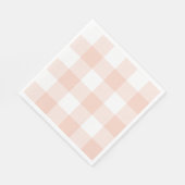 Pastel Koraal Gingham Strepen Servet (Hoek)