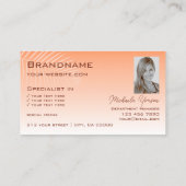 Pastel Koraal Gradiënt Palm Leaf Logo en Foto Visitekaartje (Achterkant)