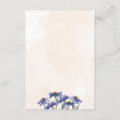 Pastel Koraal & Paarse Daisies Bruiloft Details Informatiekaartje (Achterkant)