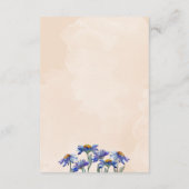  pastel koraal Paarse madeliefjes bruiloft details Informatiekaartje (Achterkant)