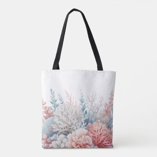 Pastel Koraal Reef-Beach Bruiloft-Bruids- Tote Bag (Achterkant)
