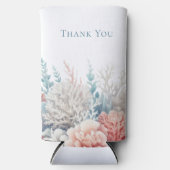 Pastel Koraal Reef-Beach Bruiloft-Dank u- Seltzer Blikjeskoeler (Voorkant)