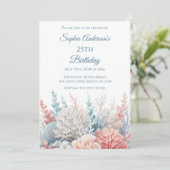 Pastel Koraal Reef-Beach Thema- Verjaardag Kaart (Staand voorkant)