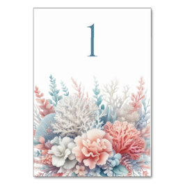 Pastel Koraal Reef-Beach Trouwtafel Kaart