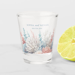 Pastel Koraal Reef-Bruiloft-Geld/Schot Dans- Shot Glas