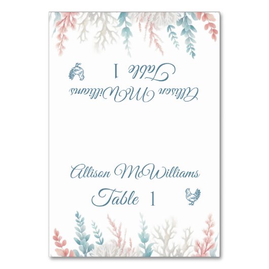 Pastel Koraal Reef-Pluimvee Icon-Wedding- Kaart (Voorkant)