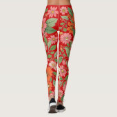 Pastel Koraal Retro Bloemenda Daisy Achtergrond - Leggings (Achterkant)