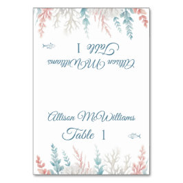 pastel koraal rif-vis icoon-bruiloft- kaart