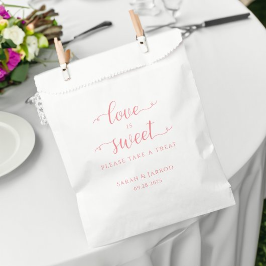 Pastel Koraal Roze Sweet Treat Bruiloft Bedankzakje