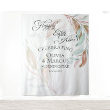 Pastel Koraal Teal Loof Huwelijksfoto Achtergrondp