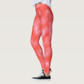 Pastel Koraal Witte Abstracte Kunst Wolken Leggings (Links)