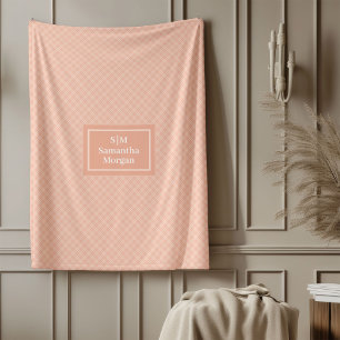 Pastel Koraal Worp Minimalistisch Cadeau Voor Haar Fleece Deken