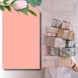 Pastel Koraalrif Effen Kleur | Klassiek | Elegant Cadeaulabel