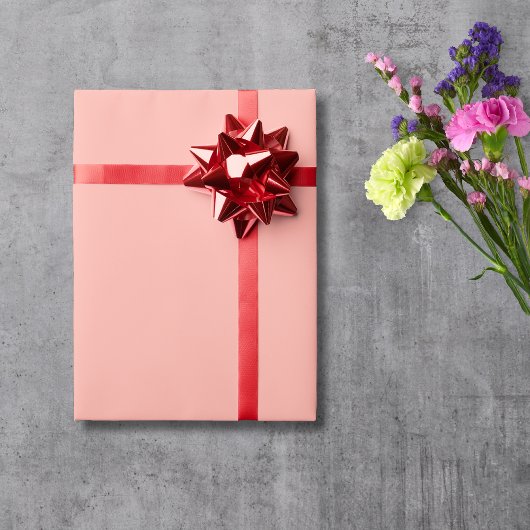 Pastel Koraalrif Effen kleur | Klassiek Elegant Cadeaupapier