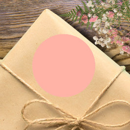 Pastel Koraalrif Effen Kleur | Klassiek | Elegant Ronde Sticker
