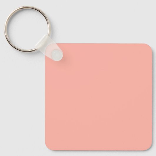 Pastel Koraalrif Effen kleur | Klassiek | Elegant Sleutelhanger (Voorkant)
