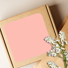 Pastel Koraalrif Effen Kleur | Klassiek | Elegant Vierkante Sticker