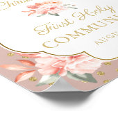 Pastel Koral Floral First Heilige Communauteit Wel Poster (Hoek)