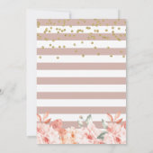 Pastel Koral Floral Gold Cross 1st Heilige Communi Kaart (Achterkant)