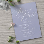 Pastel korenbloem blauw | Eenvoudig modern script Save The Date