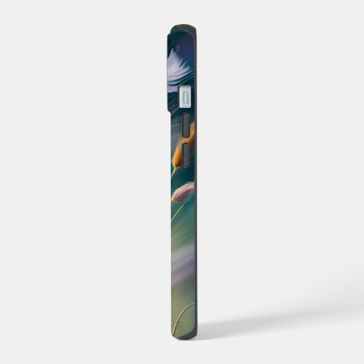 Pastel Kosmos en Grassen, Gefluister van Natuur iPhone 15 Case (Linkerkant)