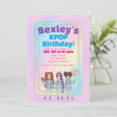 Pastel KPOP Girls Birthday Celebration Kaart (Staand voorkant)