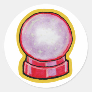 Pastel Kristallen Bol Ronde Sticker