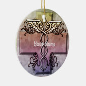 Pastel Kruis Caduceus ornament (Rechts)